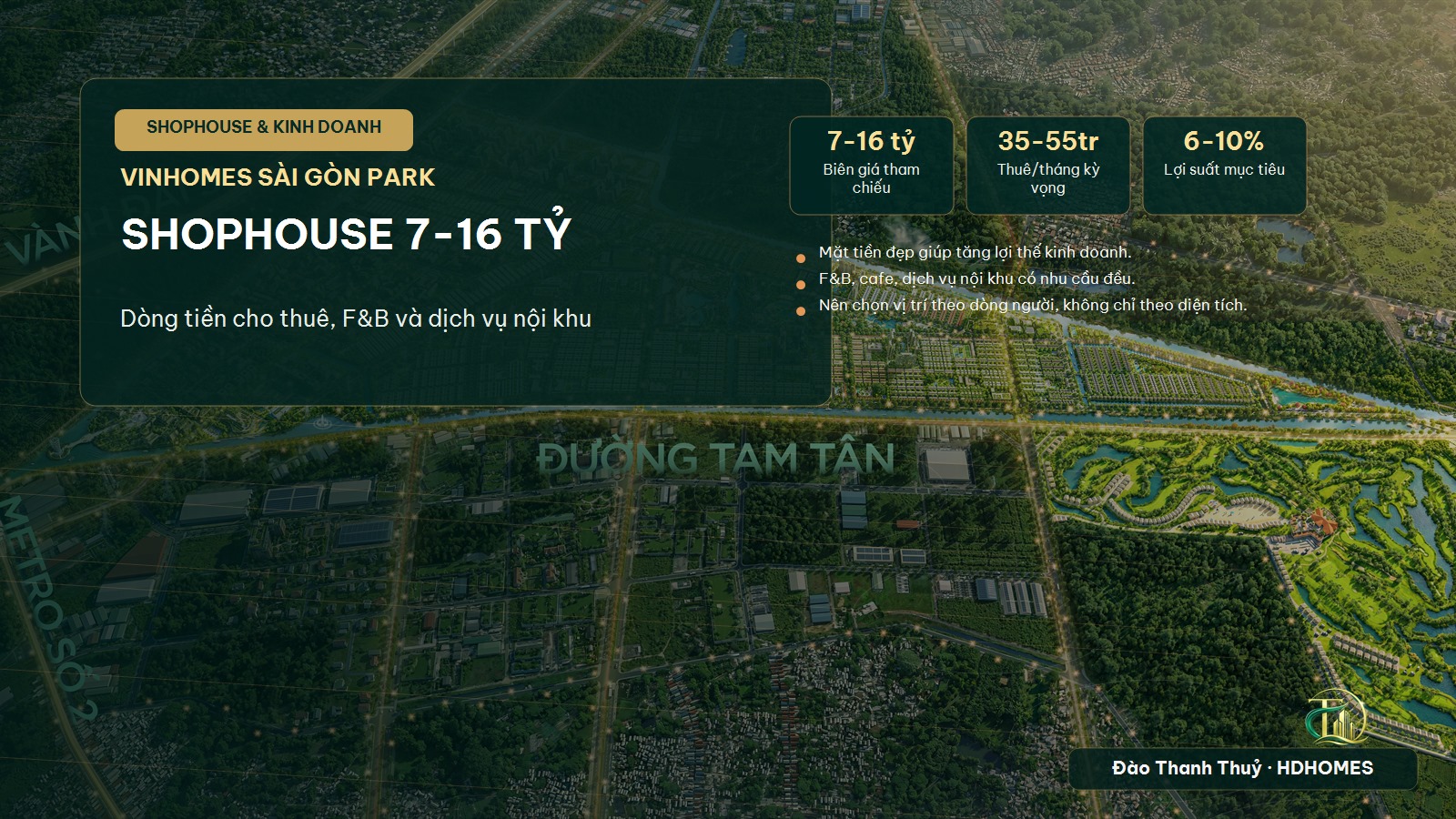 Shophouse Vinhomes Saigon Park — Phân tích dòng tiền kinh doanh & cho thuê (ví dụ minh hoạ)
